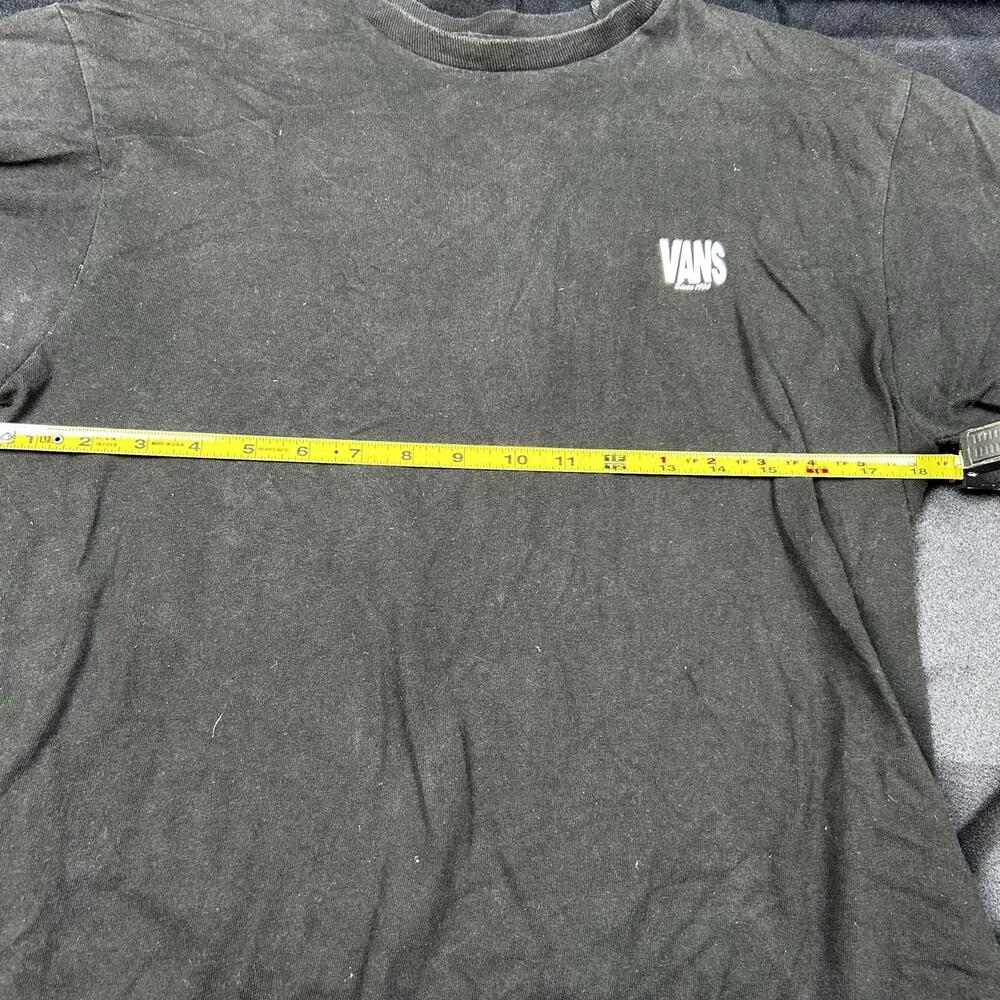 Vans Unisex T-Shirt Size M Black White Short Sleeve Back Graphic EUC - Picture 6 of 6